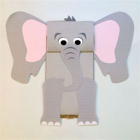 Elephant Paper Bag Puppet Printable